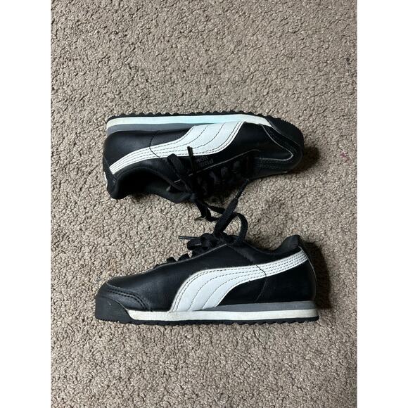 Puma Unisex Kids Roma Basic PS Sneaker Athletic Black White Trainers Leather 11C - Picture 3 of 7